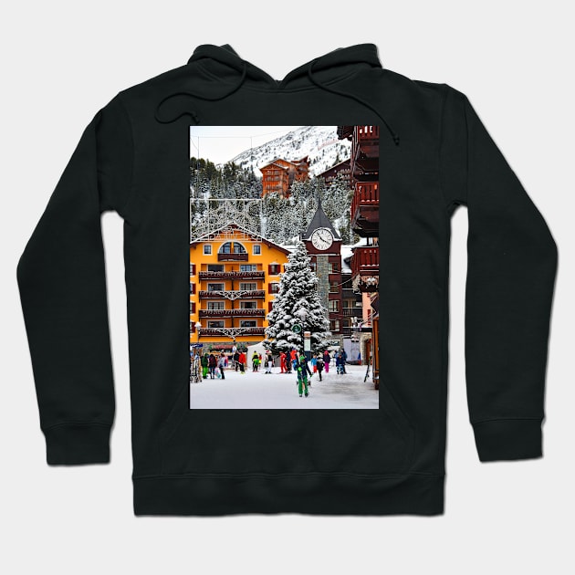 Les Arcs Arc 1950 French Alps France Hoodie by AndyEvansPhotos